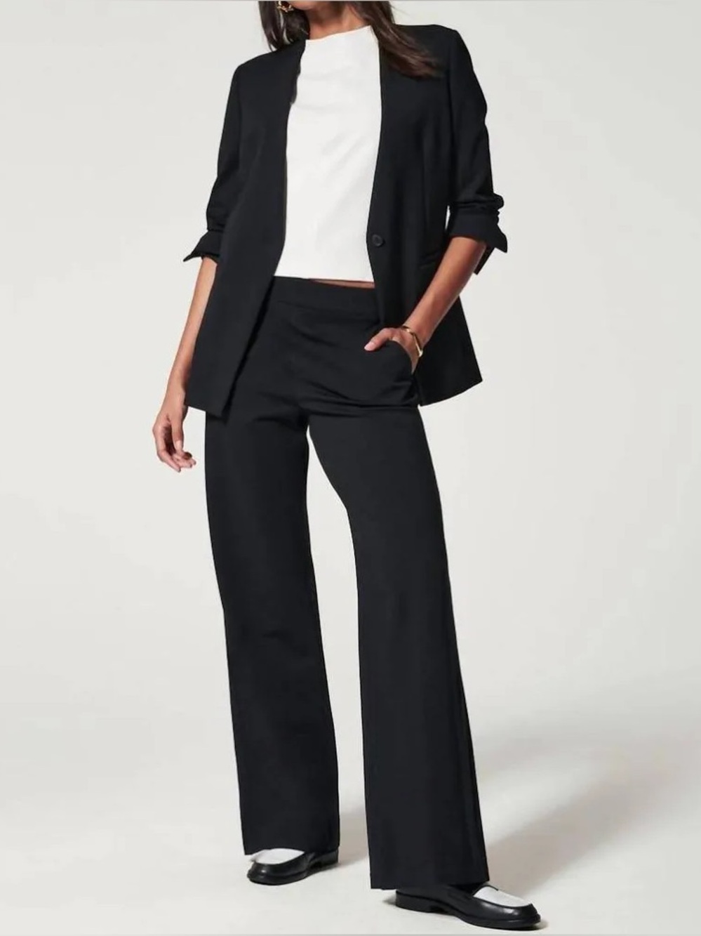 Spanx The Perfect Collarless Blazer Black, Size Large